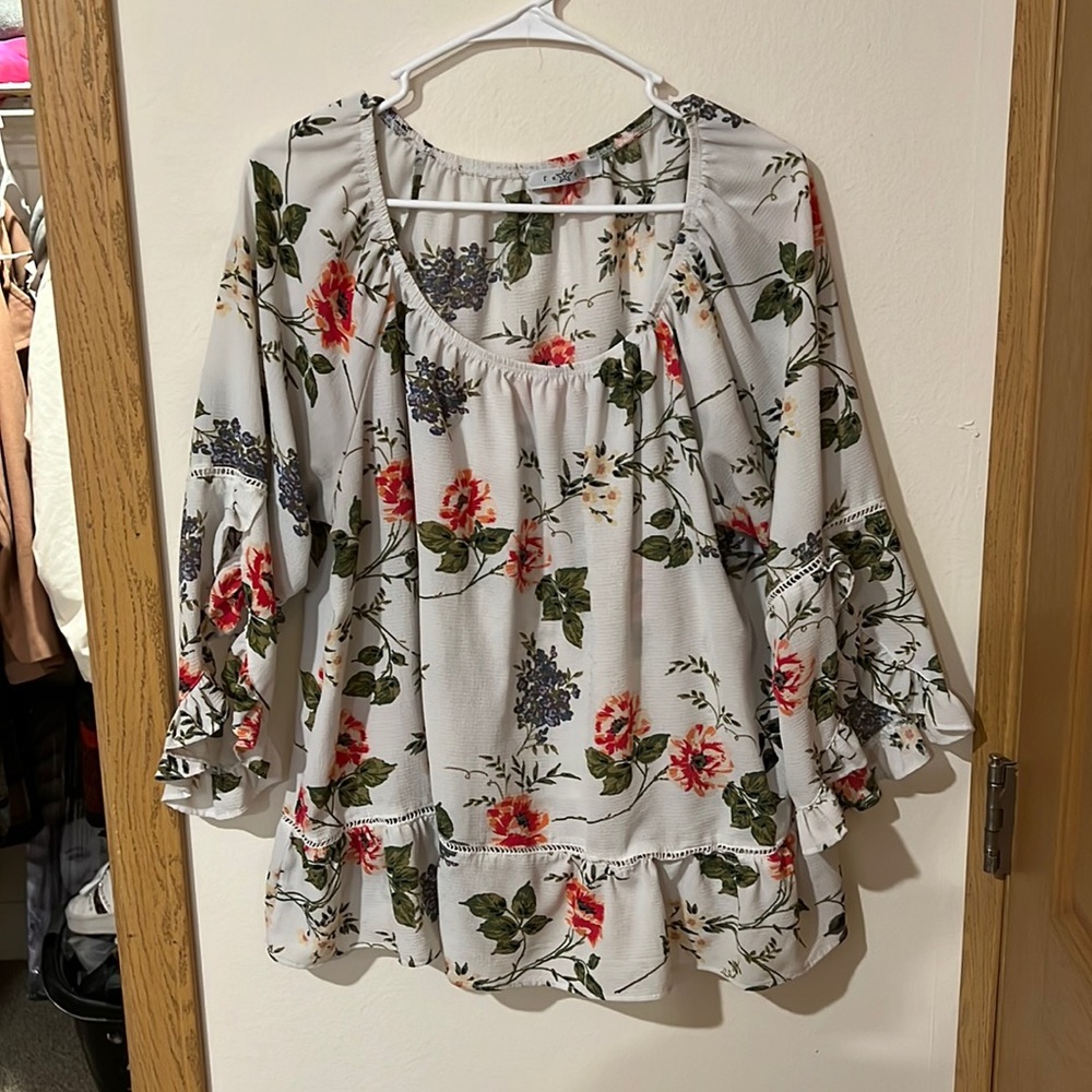 Floral Flowy Baby Doll Blouse